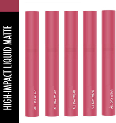 Luipui CREAMY LONG LASTING, FULL COVERAGE LIPSTICK FOR ALL DAY WEAR PACK OF 5(RUBY TRUE - 14, 60 ml)