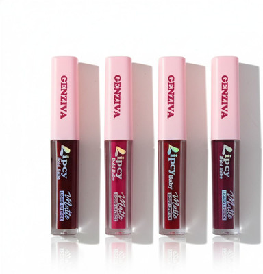 Genziva LipcyBaby Matte Liquid Lipstick Collection - Long-Lasting & Bold(Red, 6 ml)