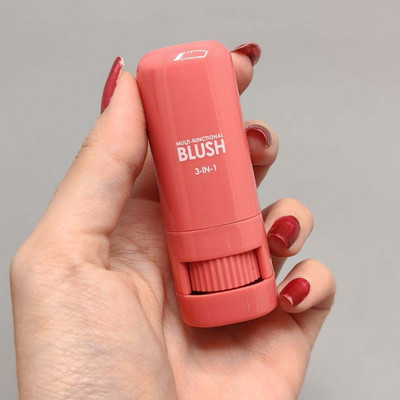 manasona Cream Blush Stick For Cheeks Waterproof Blush Tinted Solid Multi-Stick(Peach, 2 g)