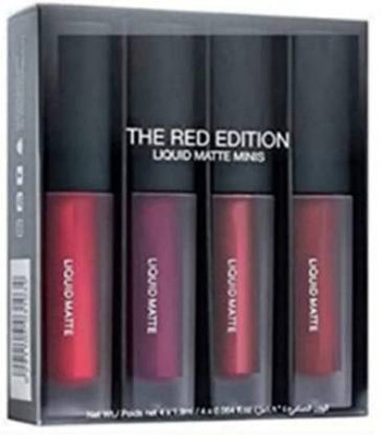 Yelfo BEAUTY Mini Matte Liquid Lipstick Red Edition 4(Multicolour, 10 g)