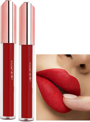 Latixmat Combo Weightless Liquid Matte Lipstick Non-Transfer Matte Hot red(Hot red, 6 ml)