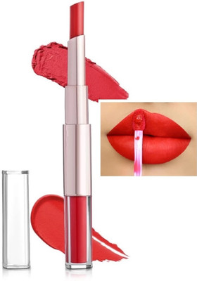 Jiwoo 2 in 1 Lip Matte Long Lasting Gloss Matte Lipstick(ORANGE, 12 ml)