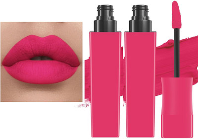 Latixmat Transfer Proof Matte Finish Highly Pigmented Deep Color Liquid Lipstick Combo(Hot Pink, 15 ml)