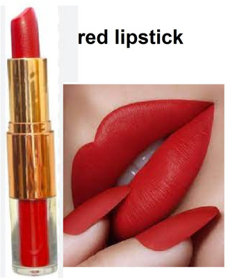 Luipui 2 in 1 red color matte look lipstick pack of 1(red, 6 g)