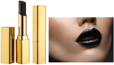 SILDUST Matte Black Lipstick highly pigmented lipstick features a long lasting formula(BLACK, 3.6 g)