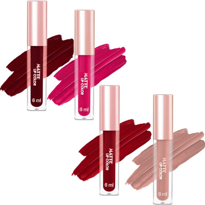 tanvi27 Non Transfer & Kiss Proof 4 multi color liquid matte lipstick(multi color, 24 ml)