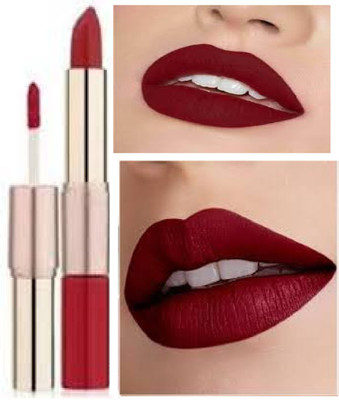 Luipui maroon 2 in 1 matte look lipstick waterproof awesome(maroon, 6 g)