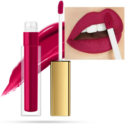 manasona Lipstay Transfer Proof Matte Finish Highly Pigmented Deep Color Liquid Lipstick(Rani Pink, 4 ml)