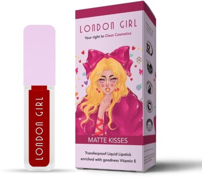 London Girl Matte Kisses Long Lasting Liquid Lipstick Waterproof | Transferproof | Matte(Piccadilly 04 - Indian Red, 3.5 ml)