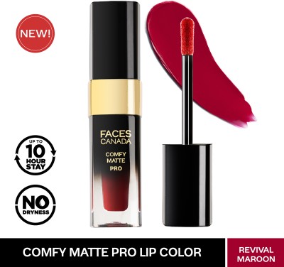 FACES CANADA Comfy Matte Pro Lip Color | 10hr stay | Comfortable | Revival maroon14 5.5 ml(Revival Maroon, 5.5 ml)