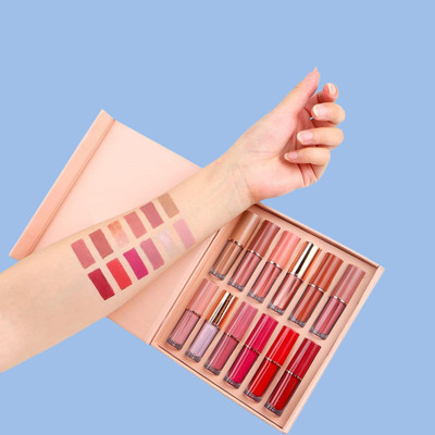 huemic Velvet Matte Book Style Lipstick Set of 12 Waterproof, Non Stick*M(Multi, 30 ml)