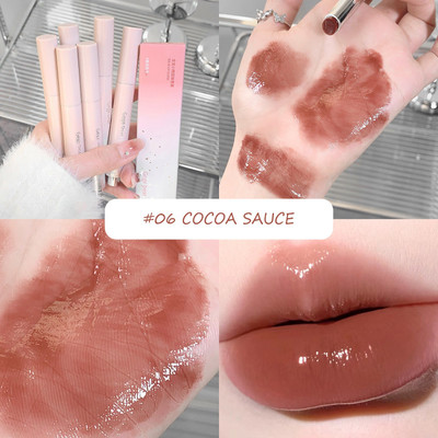 DAIMANPU Solid Lipstick Crayon GEGE Bear, Gloss, Lip Melt, Feathery Light, 6 Shades(Cocoa Sauce Shade 06, 2 g)