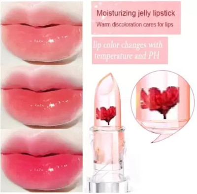 GULGLOW99 Crystal Flower Jelly Lipstick Lips Moisturizer Magic Temperature Color Change(red, 3.6 ml)