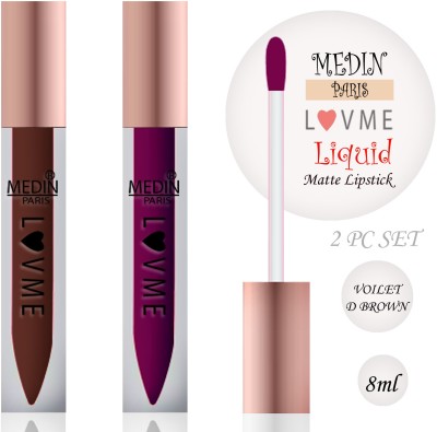 MEDIN Paris Lovme matte Liquid Lipsticks set of 2(ViOLET D BROWN, 16 ml)