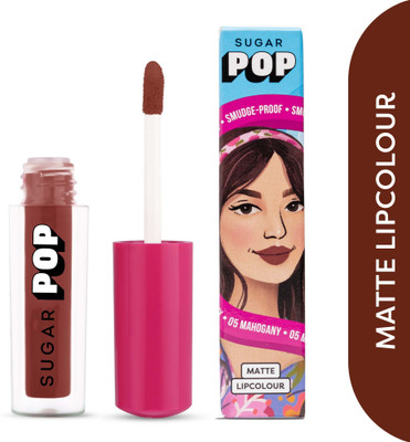 SUGAR POP Matte Lipcolour 05 Mahogany - Super Matte | Lasts 8+ hours | Non-Drying(Mahogany, 1 ml)