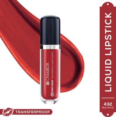 Chambor Extreme Wear Transferproof Liquid Lipstick(Red Haute 432, 6 ml)