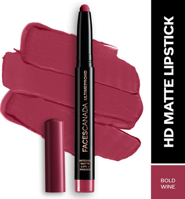 FACES CANADA Ultime Pro HD Intense Matte Lips + Primer | 9HR Long Stay(Bold Wine 11, 1.4 g)
