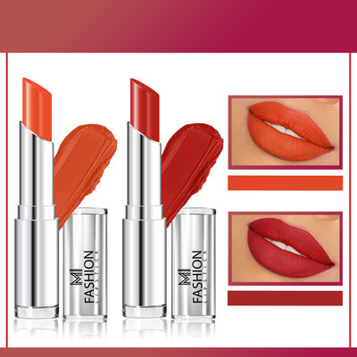 MI FASHION Get Ready to Sparkle with Our Creamy Matte Lipstick for a Show-Stopping Look(Orange,Coral Shine, 7 g)