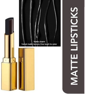 USBK Hd Matte Pigmented Smudge Proof Lipstick(BLACK, 3.6 g)