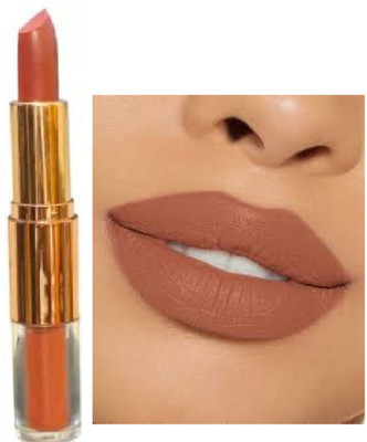 Luipui 2 in 1 light brown lipstick waterproof trending pack of 1(brown, 6 g)