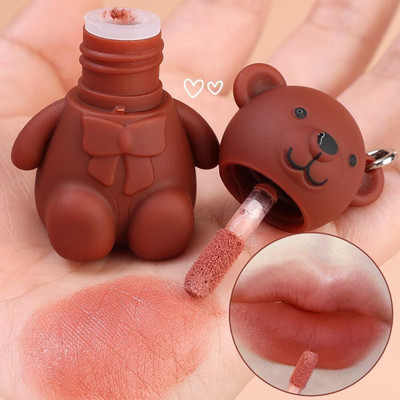 Divyaan Beauty Cute 2in1 Teddy Bear Lipstick Key Chain| Long Lasting & Waterproof 1Pcs(Multi Color Shades, 10 ml)