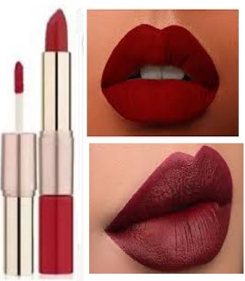 Luipui maroon 2 in 1 matte lipstick pack of 1 smudge proof(maroon, 6 g)