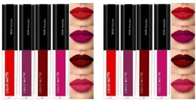 Marie Huda Matte Minis Red Edition Liquid Lipstick Set of 8(Multicolor4, 32 ml)