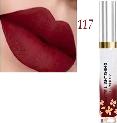 NG MART RED MATTE LIGHTNING LIPCOLOUR FOR GLOSSY LIPS (177 MEHROON) PACK OF - 1(MEHROON, 10 ml)