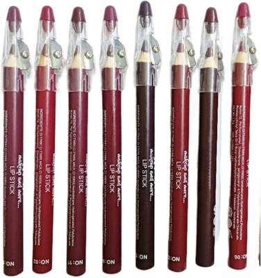 WECHARMERZ Waterproof Professional Multi-coloured Super Matte Lip Sticks Pencil(Set of-8, 9.6 g)