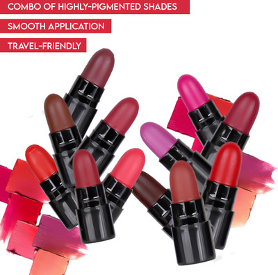 PINNER Light Wait Travel Mini Lipstick Combo Set Of 12(Multicolor, 12 g)