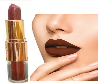 Luipui latest dark brown 2 in 1 matte lipstick waterproof pack of 1(BROWN, 6 g)