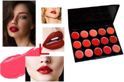 USBK 15 COLOR CREAMY LIP CREAM PALETTE(MULTI-COLOR, 30 g)