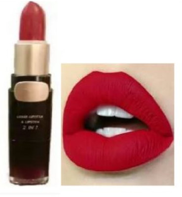 Luipui red crayon lipstick pack of 1 long lasting lipstick 2in 1(red, 6 g)