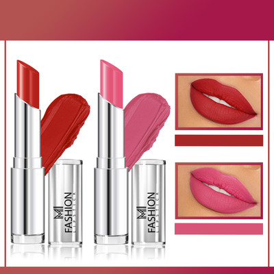 MI FASHION Make a Statement with Our Creamy Matte Lipstick for an Alluring Look(Coral Shine,Shine Peach, 7 g)