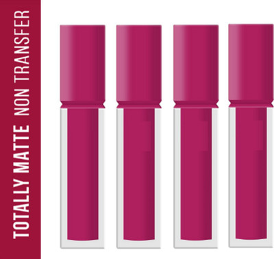 Luipui CREAMY LONG LASTING, FULL COVERAGE LIPSTICK FOR ALL DAY WEAR PACK OF 4(FUSCHIA PINK - 17, 28 ml)