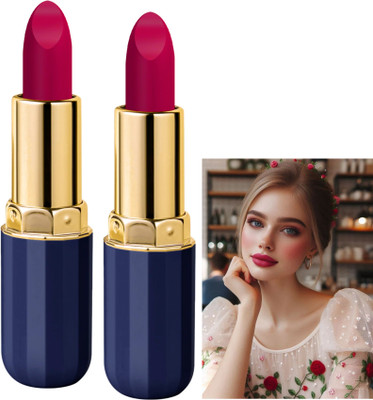tanvi27 Combo Non Transfer Waterproof Matte Creamy Aggie maroon Lipstick(Aggie maroon, 7.6 g)