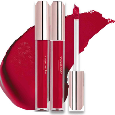 Emijun All Skin Types Matte Liquid Lipstick Smudgeproof(DARK PINK RED, 6 ml)