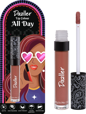 Dazller All Day Lipcolour, Ultra Intense Matte,Smudge-Proof, Lightweight,Up to 8Hrs Stay(QDLC045 - Pink Fling, 6 g)