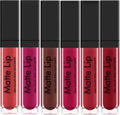 Glowsync Sensational super stay Matte Liquid lipstick ultra smooth matte me (pack of 6)(Multicolour, 24 ml)