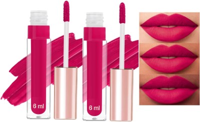 Latixmat New Waterproof Long Lasting Non Transfer Liquid Matte Lipstick Combo(Pink, 12 ml)