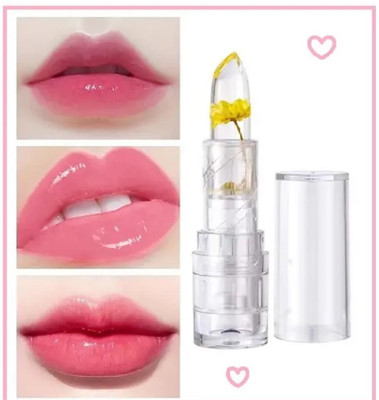 GULGLOW99 Transparent Waterproof Jelly Flower Lipstick Temperature Changing Lipstick(3.6 g, Yellow)