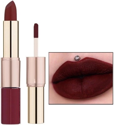 DARYUE 2 in 1 Matte & Liquid Lipstick | Long Lasting Lipstick,(Maroon, 8 g)