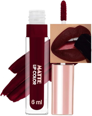 MYEONG Matte Lips Color Water Proof Non-Transfer Liquid Lipstick(maroon, 6 ml)