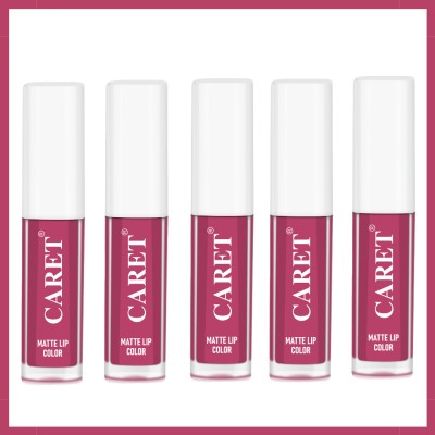 Caret Liquid Mini Matte Lipstick For Vegan - Natural Pack Of 5(Punch Pink, 10 ml)