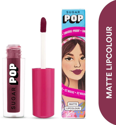 SUGAR POP Matte Lipcolour 02 Mauve - Super Matte | Lasts 8+ hours | Non-Drying(Mauve, 1.6 ml)