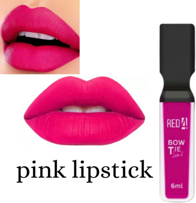 RED4 full coverage tie pink lipstick pack of 1(black, 10 ml)