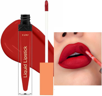 YAWI Non-Drying Transfer-proof Liquid Matte Lipstick Long-Lasting(Red, 6 ml)