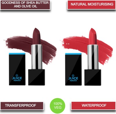 Juice MYSTERIOUS RED M-26 & VIBRANT ORANGE M-61 | WATERPROOF & LONG STAY LIPSTICK (RICHSTICK) | PACK OF 2(MYSTERIOUS RED M-26, VIBRANT ORANGE M-61, 8 g)