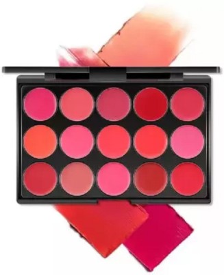 Marie Huda 15 Shade Lipstick Palette Makeup Kit for Women and Girls(Multicolor, 25 g)