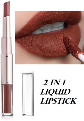 Wonholli 2 In 1 Lipstick Matte Finish(LIGHT BROWN, 7 ml)